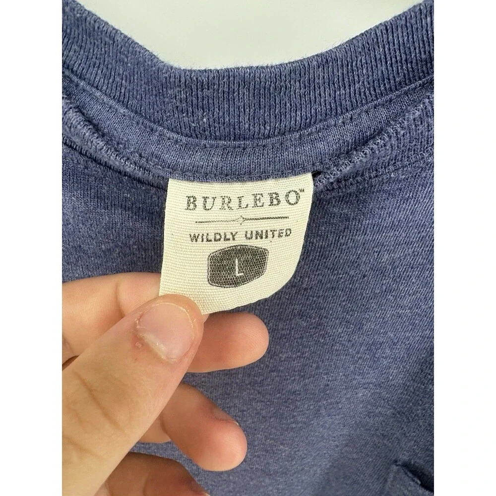 Burlebo Men’s Blue Flag Pocket Tee Shirt Ronald Reagan Quote Size Large
